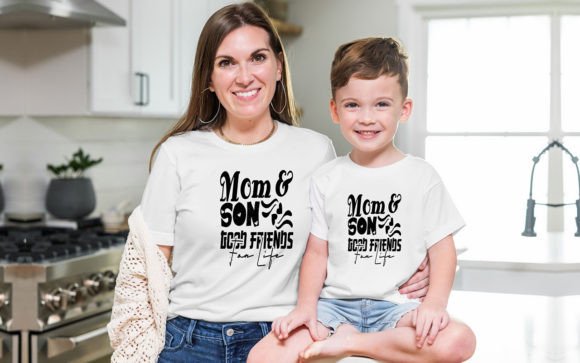Mom & Son Retro Design for Real Embroidery Projects