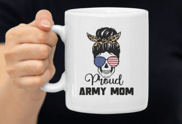 Proud Army Mom Camouflage Messy Bun Design Review
